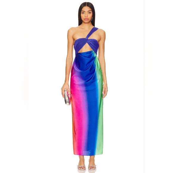 cutout maxi dresses Ramy Brook Tove Cutout Maxi Dress in Coral